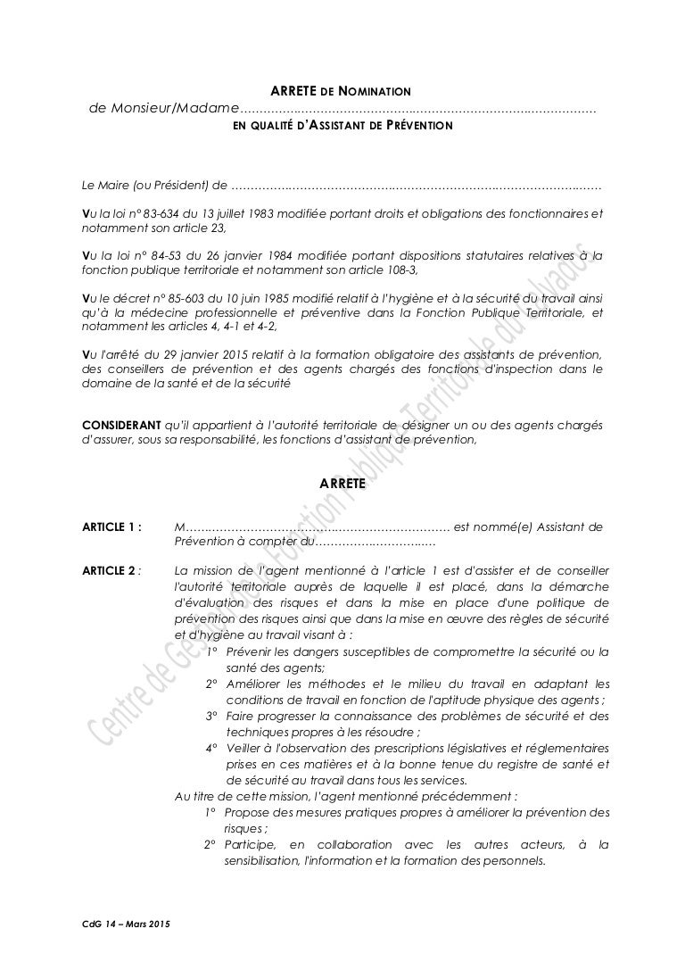 Ap 3. arrêté de nomination v.2015.03 41031 Ap 3. arrêté de nomination v.2015.03 41031