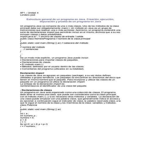 Vocabulario java | DOCX