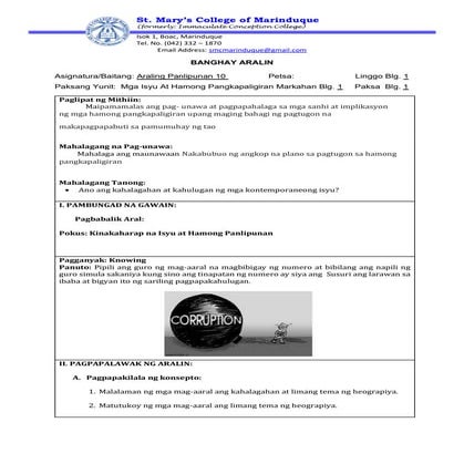 Araling panlipunan 10 quarter 1 makabansa