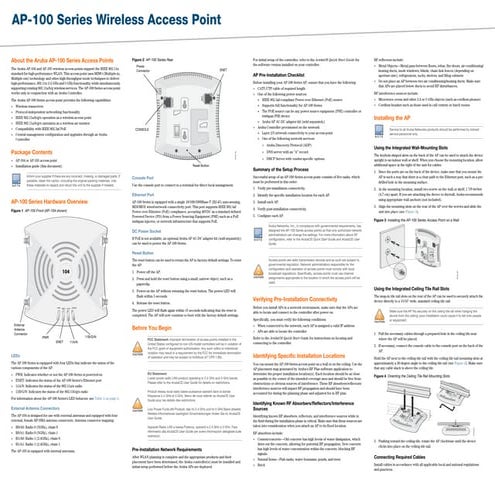Aruba AP 100 Series Installation Guide