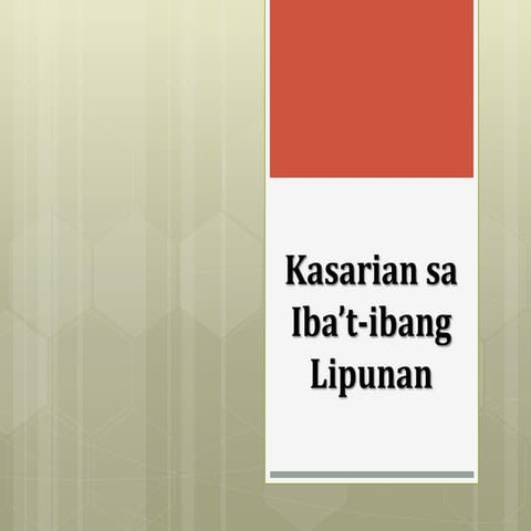 Ap10 ibat ibang kasarian sa lipunan