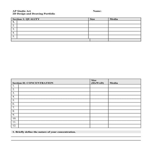 Ap 2 d drawing portfolio student overview