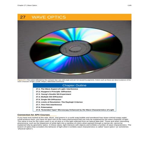 Ap2 unit6 open stax notes wave optics