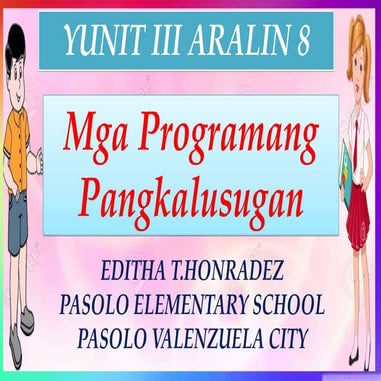 AP 4 PPT Q3 - Aralin 8 - Mga Programang Pangkalusugan.ppt