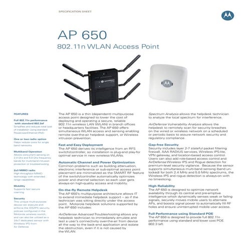 Ap650 spec sheet