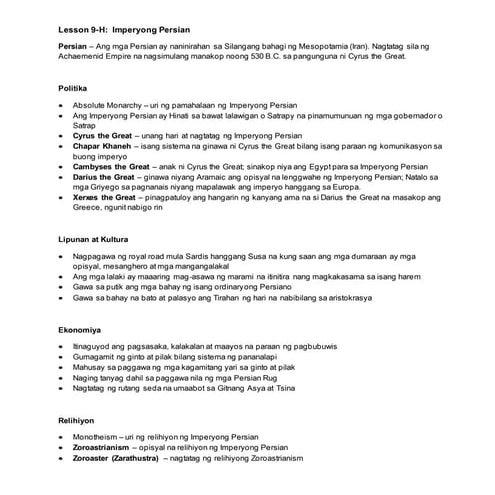 AP 7 Lesson no. 9-H: Imperyong Persian