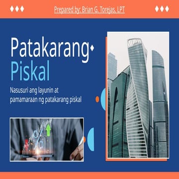 Araling Panlipunan Ikatlong Markahan – Modyul 5.1 Konsepto ng Patakarang Piskal