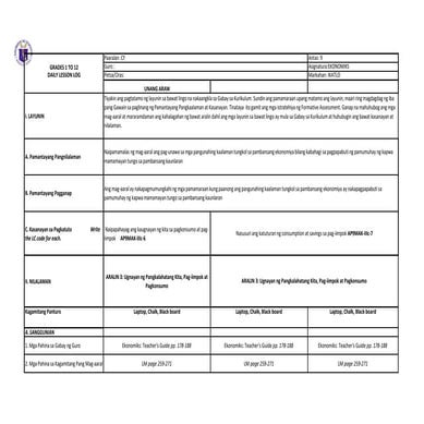 Lesson Plan sa Araling Panlipunan Grade IX | PDF