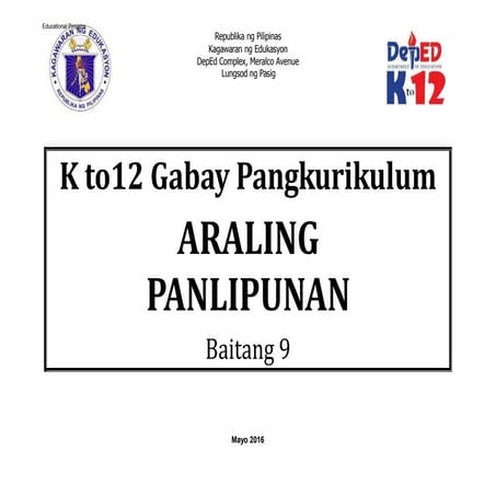 Araling Panlipunan 9 Curriculum Guide rev.2016