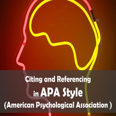 How to cite and reference in APA style