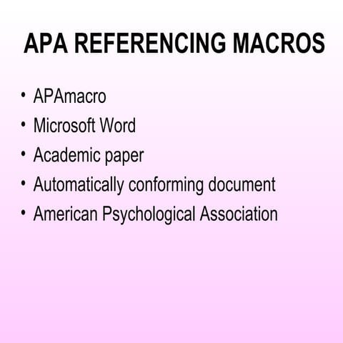 Apa Referencing Macros by Faiza Africa