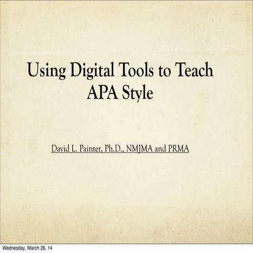 Using Digital Tools to Teach APA Style