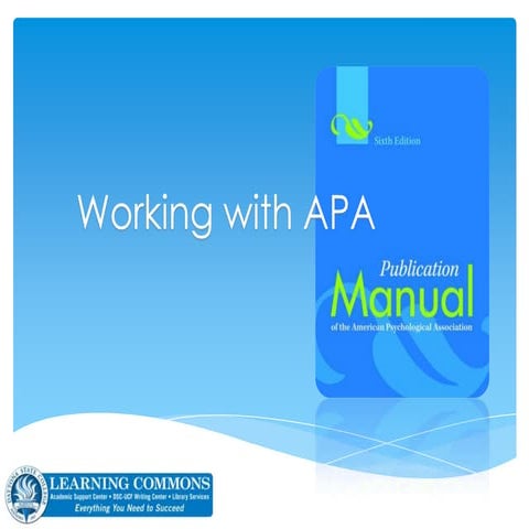 Working with APA