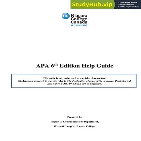 APA 6 Th Edition Help Guide | PDF