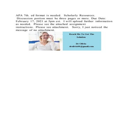 APA 7th. ed format is needed. Scholarly Resources. Discussion port | DOCX