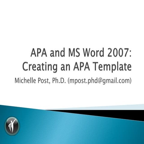 APA-formatting with MSword2007