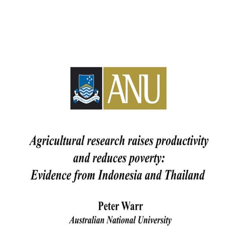 Agricultural research raises productivity and reduces rural poverty: Emperica...