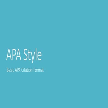 Apa basics presentation