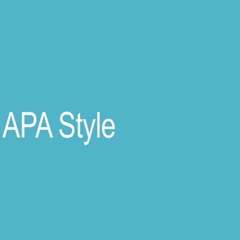 APA Basics: Citations