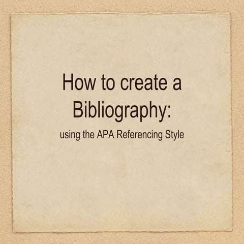 APA bibliography ppt