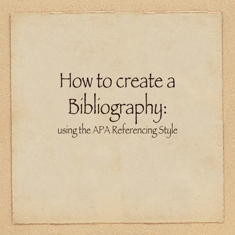 Apa+bibliography+ppt