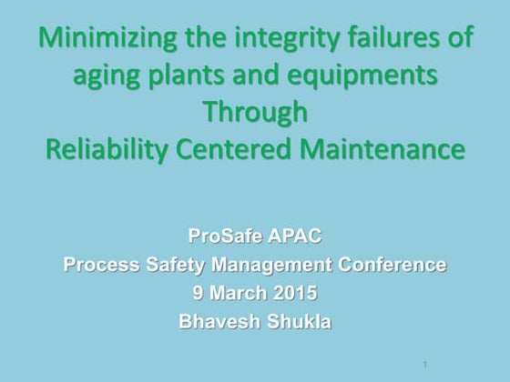 Reliability Centered Maintenance | PPT