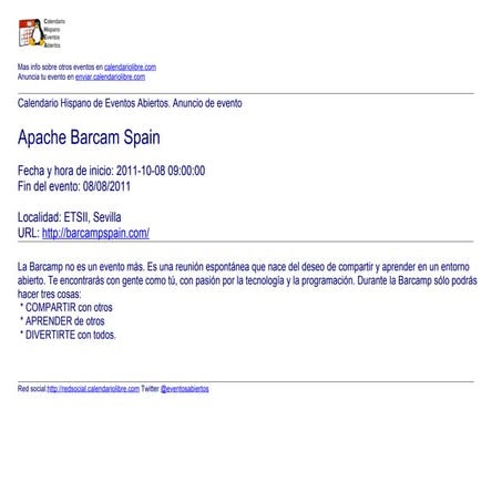Apache Barcam Spain