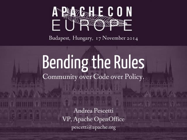 Bending the Rules: Community over Code over Policy.