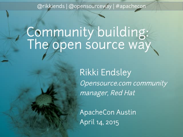 ApacheCon 2015: Community building the open source way