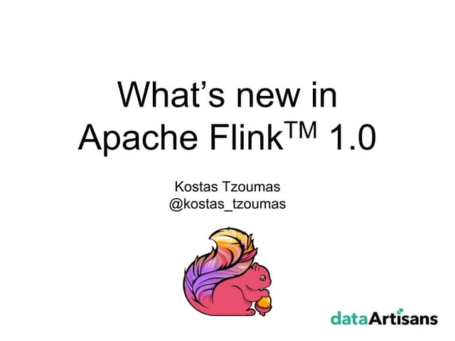Apache flink 1.0.0 overview