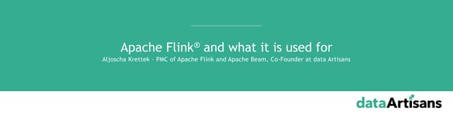 Apache Flink and what it is used for