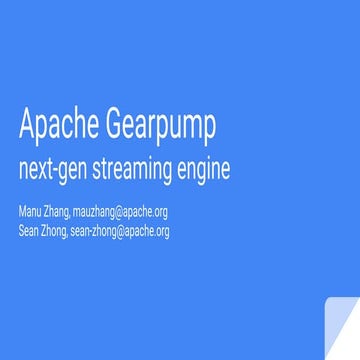 Apache Gearpump next-gen streaming engine