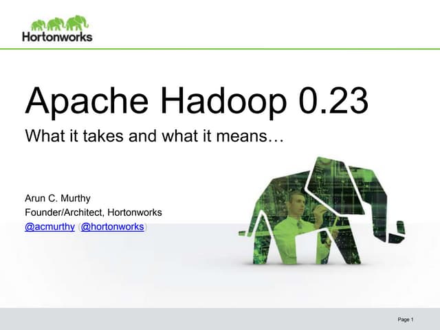 Apache Hadoop 0.23 at Hadoop World 2011