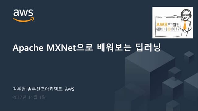 Apache MXNet으로 배워보는 딥러닝(Deep Learning) - 김무현 (AWS 솔루션즈아키텍트)