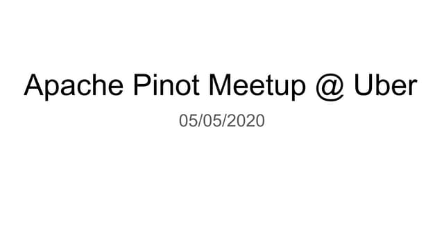 New Features in Apache Pinot
