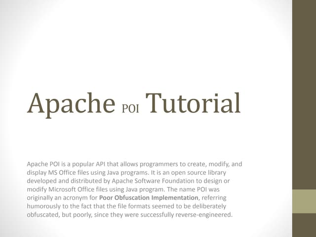 Apachepoitutorial