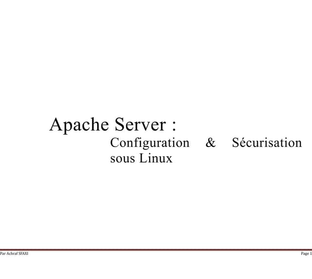 Apache server configuration & sécurisation  -