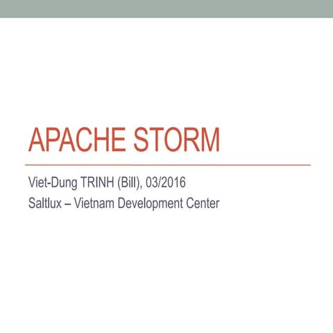 Introduction to Apache Storm - Concept & Example