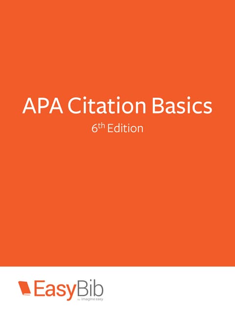 APA Citation Basics 6th Edition