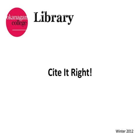 Cite it Right! 