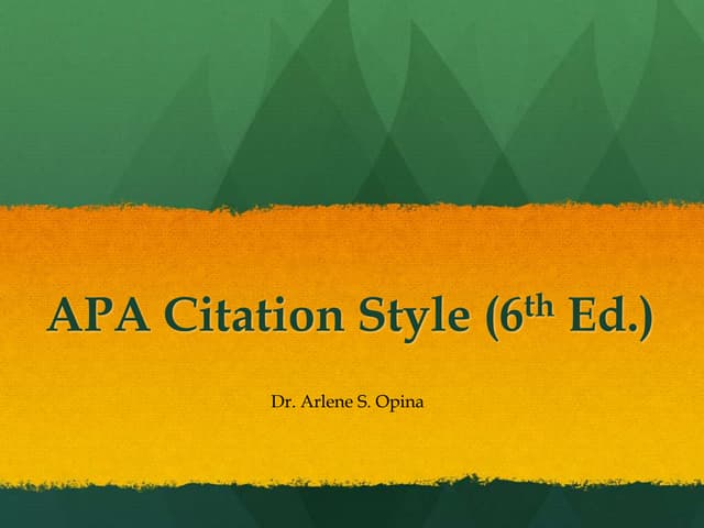 APA citation format
