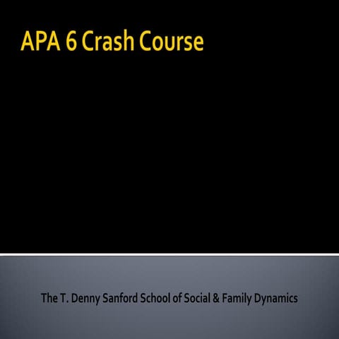 Apa Crash Course