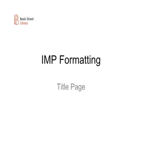 APA  IMP Slide Show for Faculty