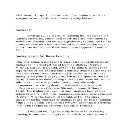 APA format 1 page 3 references one from below discussion assignment .docx