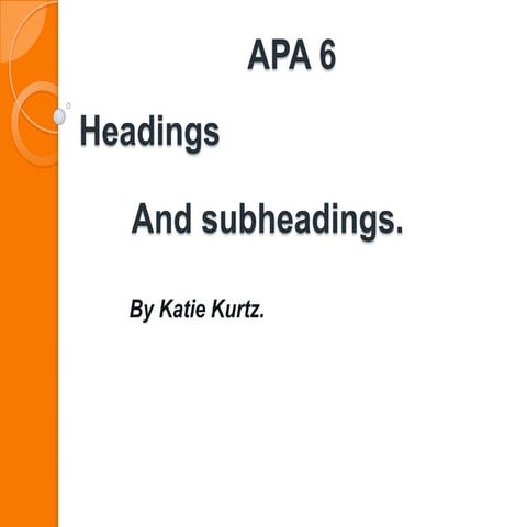 Apa headings presentation | PPTX