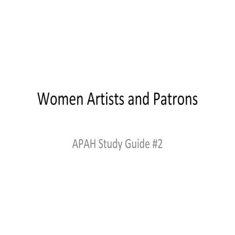 Apah study guide women artists