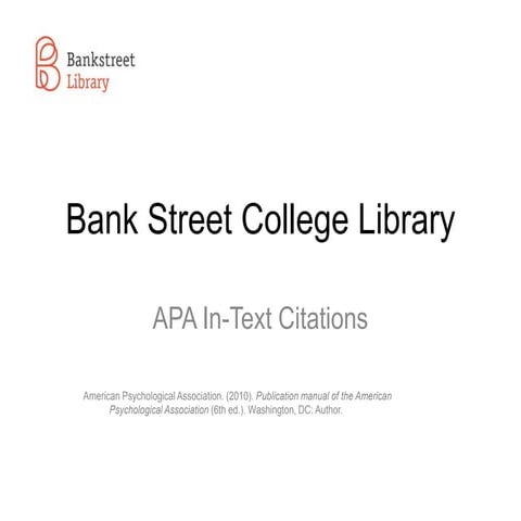 APA In-Text Citations 6th Ed.