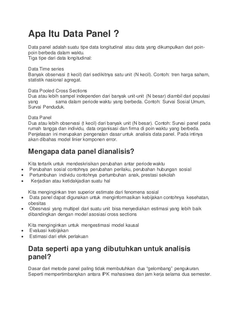 Apa Itu Data Panel