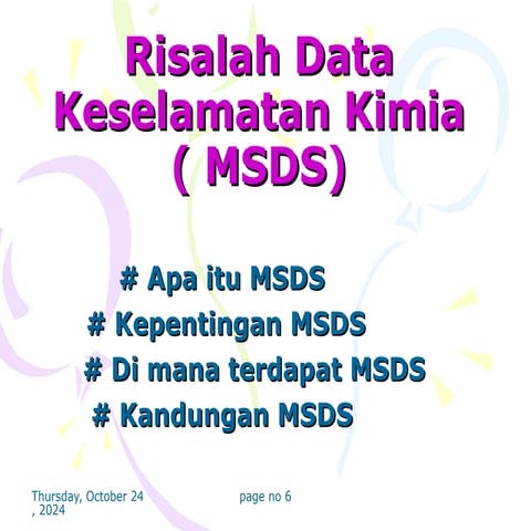 Apa itu MSDS untuk pengetahuaan anda di masa ini | PPT