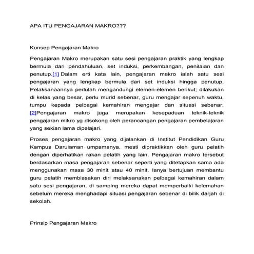 Apa itu pengajaran makro